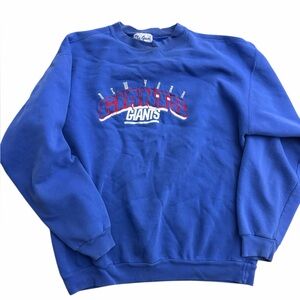 Vintage New York Giants Crewneck Sweatshirt Blue NFL The Game Size Large